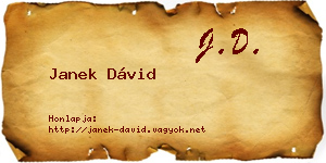 Janek Dávid névjegykártya